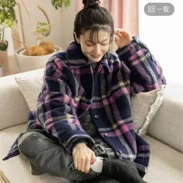 택 포함 새상품 niko and - 샤기 체크 자켓
