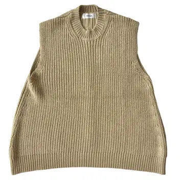 machatt 마차트 노카라 베스트 니트 코튼 베이지