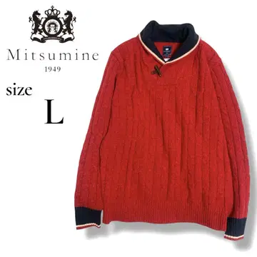 [ Mitsumine ] 새상품급 라네 토글 숄 니트 스웨터 빨간색