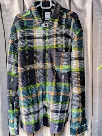 ZARA 체크 무늬 셔츠 자켓 XL