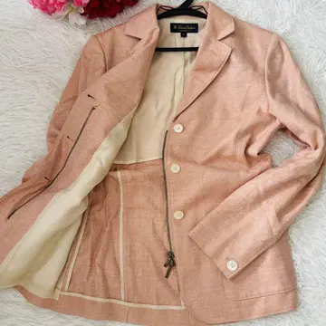 컨디션 최상 브룩스브라더스 고급 실크&린넨 자켓 M 로고 지퍼