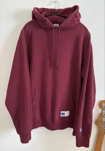90s Russell Athletic 버건디 후드티 [ L ]