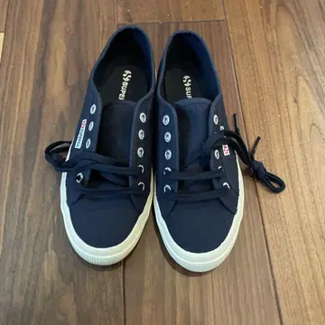 SUPERGA 네이비 캔버스 스니커즈 38
