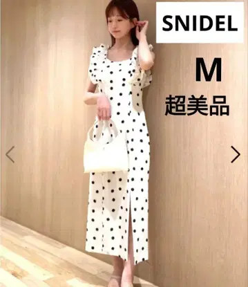 SNIDEL SNIDEL 원피스 도트 무늬 벌룬 프릴 원피스 새상품급