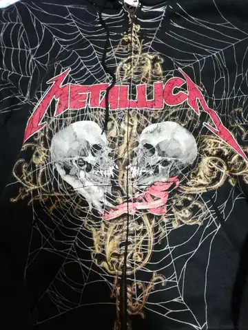 METALLICA 귀중 후드티 스파이더 올 패턴