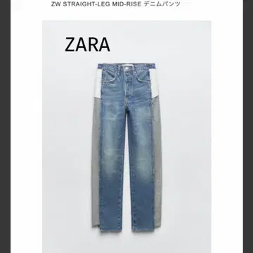[ 새상품급 ] ZARA 하이웨스트 패치워크 스트레이트 데님 34