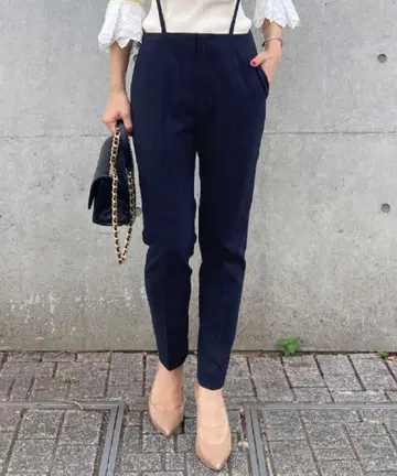 JENNE 서스펜더 센터 프레스 팬츠 네이비 M