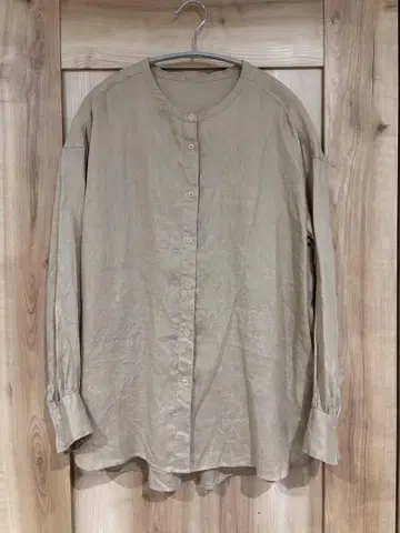 라토타리테 린넨 셔츠 베이크루즈 bshop 베이지 노카라 셔츠