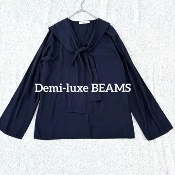 Demi-luxe BEAMS 데밀룩스 스카프 보타이 블라우스 네이비