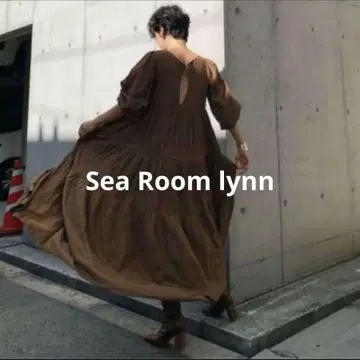 Sea Room lynn 브라운 코튼 롱 원피스
