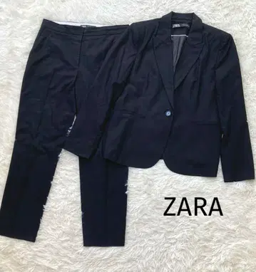 ZARA 자라 수트 테일러드 자켓 팬츠 블랙 42 38