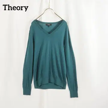 새상품급 Theory 니트 스웨터 S 사이즈 V넥 얇은 소재 그린