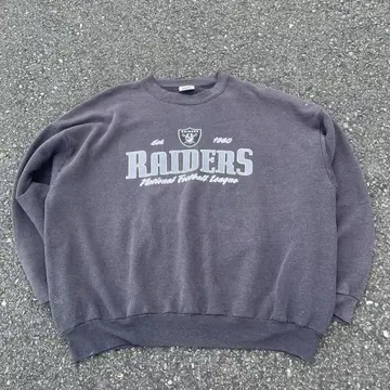 90s RAIDERS 맨투맨 CSA 블랙 페이드