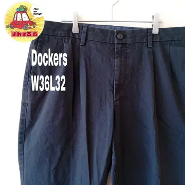 USA 구제 의류 Dockers 치노 팬츠 W36 L32 블랙 투 턱