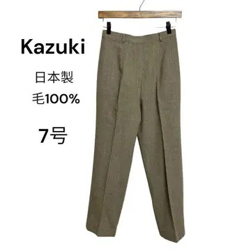 Kazuki 테이퍼드 팬츠 슬랙스 7호 S 일본제 울 100%