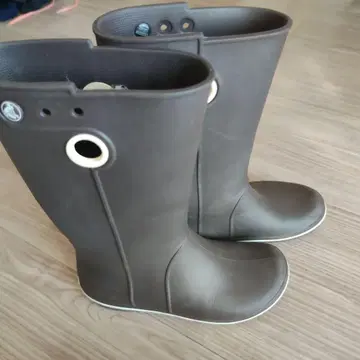 crocs 방수 러버 장화 브라운