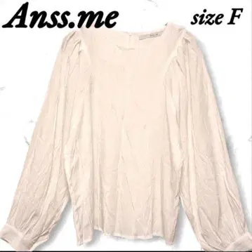 아니세미 긴팔 블라우스 박스컷 개더 화이트 F 착용감 고급