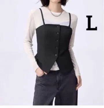 미사용 새상품 GU 프론트 버튼 뷔스티에 L 베스트