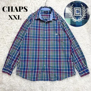 랄프 로렌 빅 사이즈 마드라스 체크 긴팔 셔츠 버튼 다운 XXL