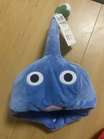 파랑 피크민 캐릭터 모자 미사용 택 포함