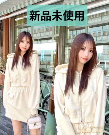 [ 미사용 새상품 ] 미셸 마카롱 화이트 셋업 XS