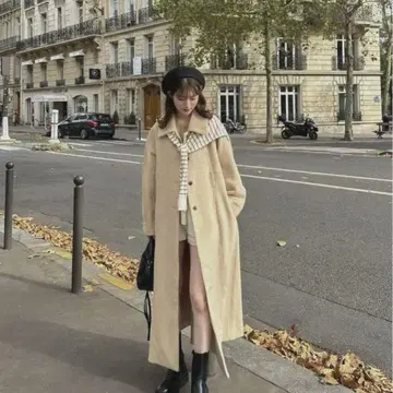 [ Eaphi ] wave design shaggy long coat