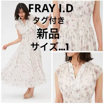 [프레이 아이디] 라인 아트 쉬폰 크레이프 원피스 플레어 원피스