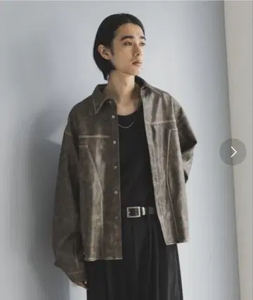 HARE VINTAGE 라이크 레더 셔츠 그레이 FREE