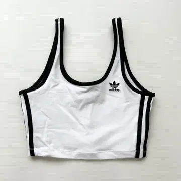 adidas 크롭 탱크탑 화이트 아디다스 화이트 아디컬러