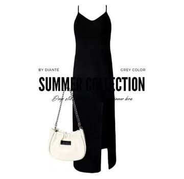 Deep slit cut maxi dress with inner bra