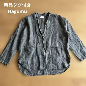 택 포함 새상품 Hagumu 하그무 린넨 100% 자켓 프리 사이즈