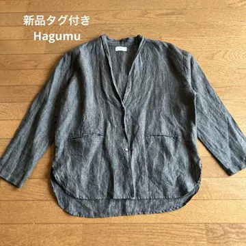 택 포함 새상품 Hagumu 하그무 린넨 100% 자켓 프리 사이즈