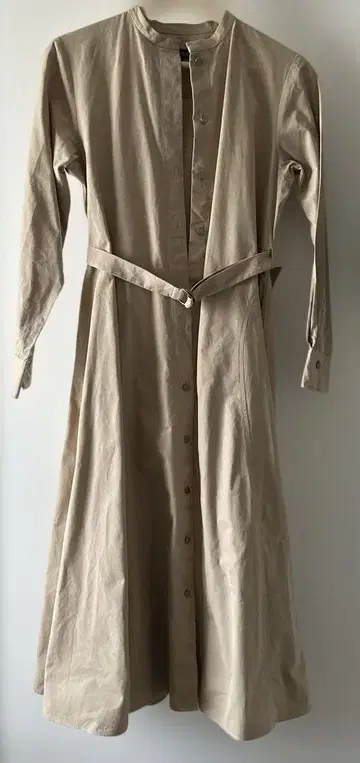 베이지 셔츠 원피스 긴팔 롱 기장