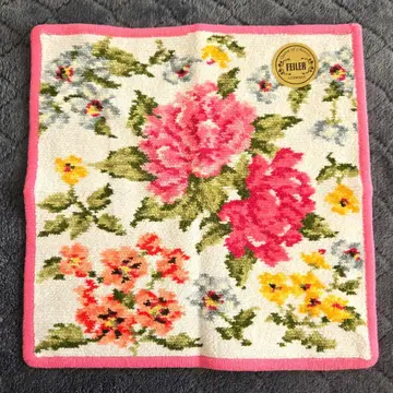 FEILER 꽃무늬 손수건 페이러 타월 손수건 약 25cm x 25cm