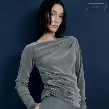 새상품 MIESROHE 미스 로에 원숄더 드레이프 플로키 튤 TOPS