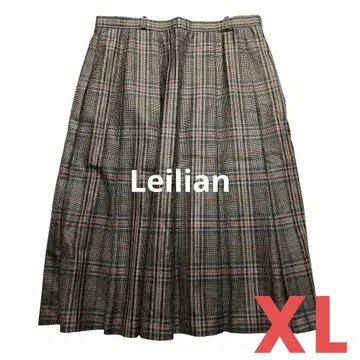 Leilian 레리안 무릎 기장 플리츠 스커트 울 체크 가을/겨울 13+