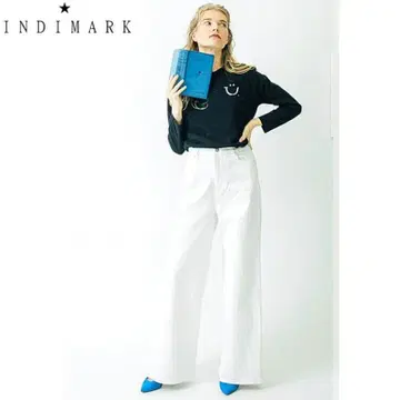 INDIMARK 인디마크 하이웨스트 와이드 데님 화이트
