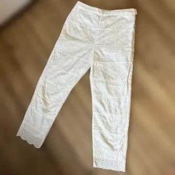 BEAMS BOY 자수 화이트 팬츠