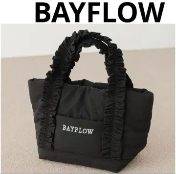BAYFLOW [장지갑 수납 가능 사이즈] 프릴 로고 토트 S