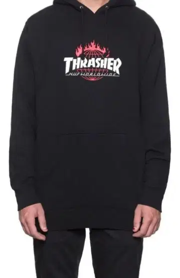 THRASHER x HUF 블랙 후드티