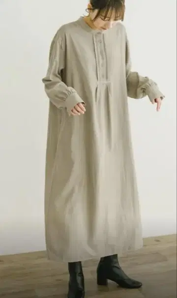 2024 피케 밴드 카라 셔츠 원피스