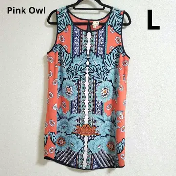 Pink Owl [ L ] 플라워 프린트 슬리브리스 원피스
