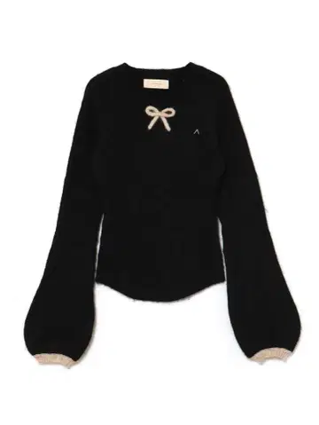 Baby ribbon knit tops Black