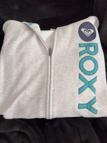 ROXY 그레이 터콰이즈 후드티