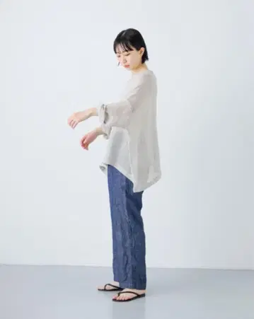 카구레 시어 린넨 와이드 풀오버