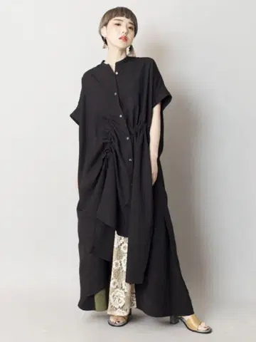osmosis 드로우 스트링 롱 블라우스