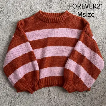 FOREVER21 [ M ] 두꺼운 니트 보더 화려한
