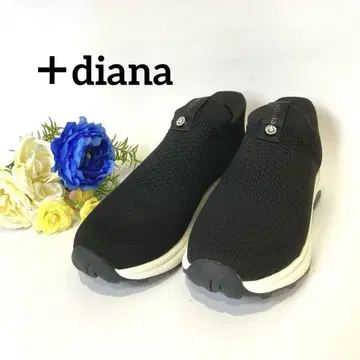 새상품급 플러스 다이애나 스톤 장식 블랙 슬립온 스니커즈 25cm