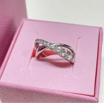 [새상품] SWAROVSKI 실버 크로스오버 반지 클리어