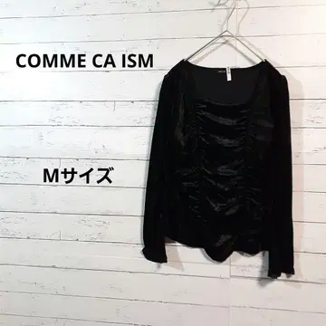 새상품급 COMME CA ISM 블랙 벨로아 긴팔 상의 M 사이즈 /59
